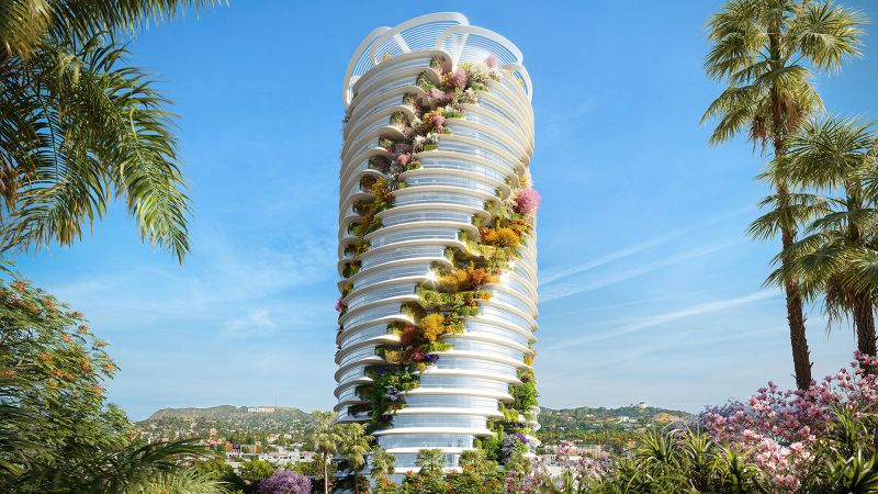 Разкриха планове за впечатляваща холивудска кула със спираловидна форма на стойност 1 милиард долара, пълна със зеленина