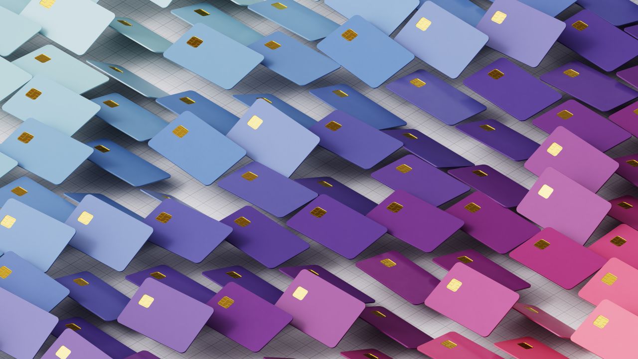 Credit cards in various colors