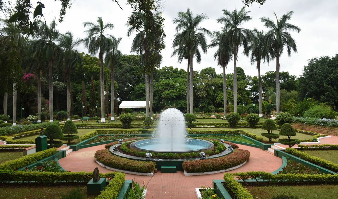 The gardens of Karnataka Raj Bhavan, the residence of the state governor, in 2018. Bengaluru was once known as "India's Garden City."