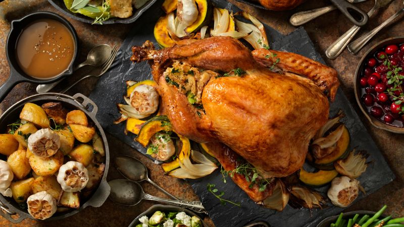 Traditional foods served at Canadian Thanksgiving dinner