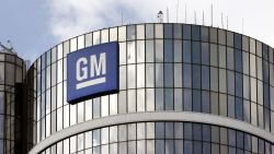 DETROIT - AUGUST 17:  The logo for the General Motors Company is seen at the top of its World Headquarters and Renaissance Center complex is seen August 17, 2010 in Detroit, Michigan. GM intends to file paperwork as soon as Tuesday for an initial public offering (IPO) of its stock allowing the U.S. government who owns 61 percent of the automaker to sell off its shares. (Photo by Bill Pugliano/Getty Images)