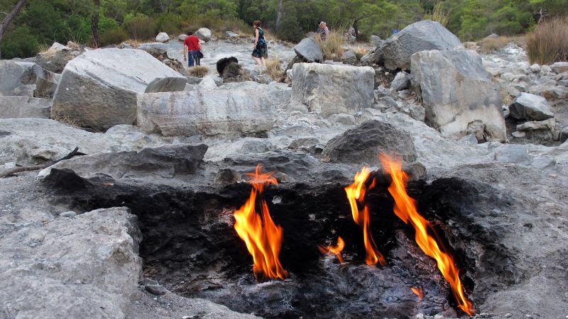 The strange burning mountain where a mythic three-headed beast once emerged | CNN