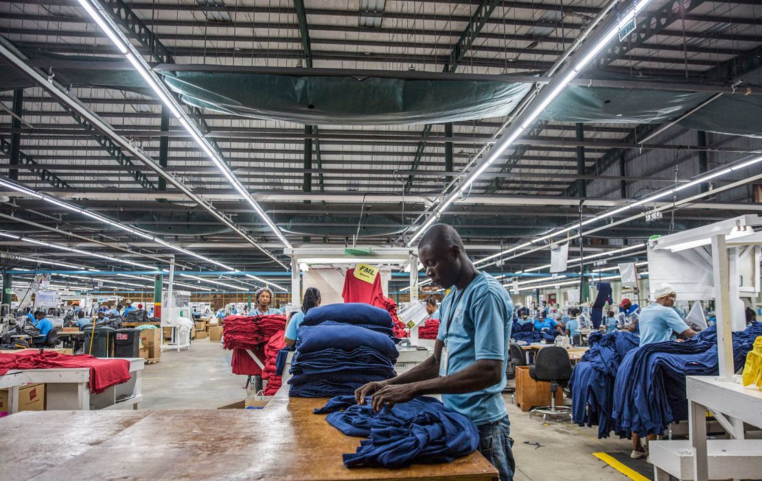 People work sewing in one of the companies in the Free Zone located on the border between the Dominican Republic and Haiti, on September 29, 2018.