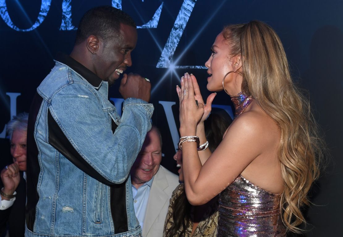 Sean Combs and Jennifer Lopez appear at Las Vegas event in 2018.