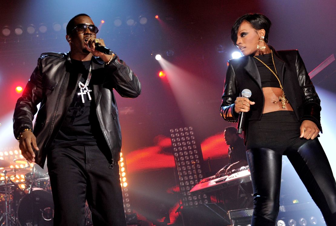 Diddy and Dawn Richard of Diddy-Dirty Money perform during 'MTV Crashes Glasgow - headlined by Diddy-Dirty Money' at The Old Fruit Market on September 29, 2010 in Glasgow, Scotland.