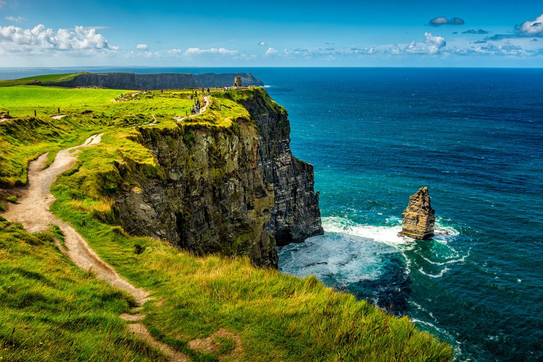 The spectacular Cliffs of Moher are among Ireland's most popular geological attractions.