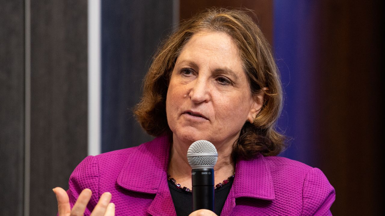 Ruth Marcus, then the deputy editorial page editor at the Washington Post, speaks at an event at the Brookings Institution in Washington, DC, on October 10, 2018.