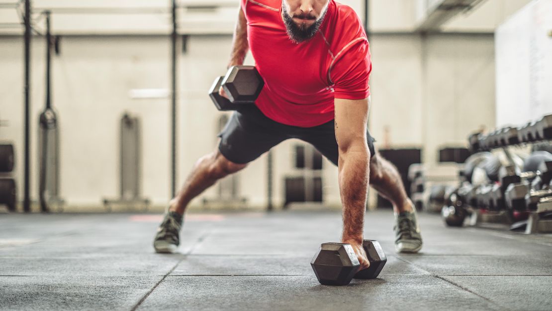 Strong man doing cross training