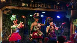 PARIS, FRANCE - OCTOBER 19 : Performers in the cabaret are seen on stage at Chez Michou on October 19, 2018 in Paris, France. (Photo by Helene Pambrun/Paris Match via Getty Images)