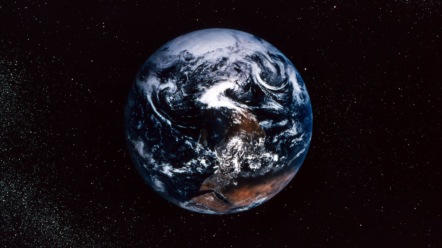 View of the planet from space. Global warming has led to so much polar ice melt that it is affecting the speed at which the Earth rotates.