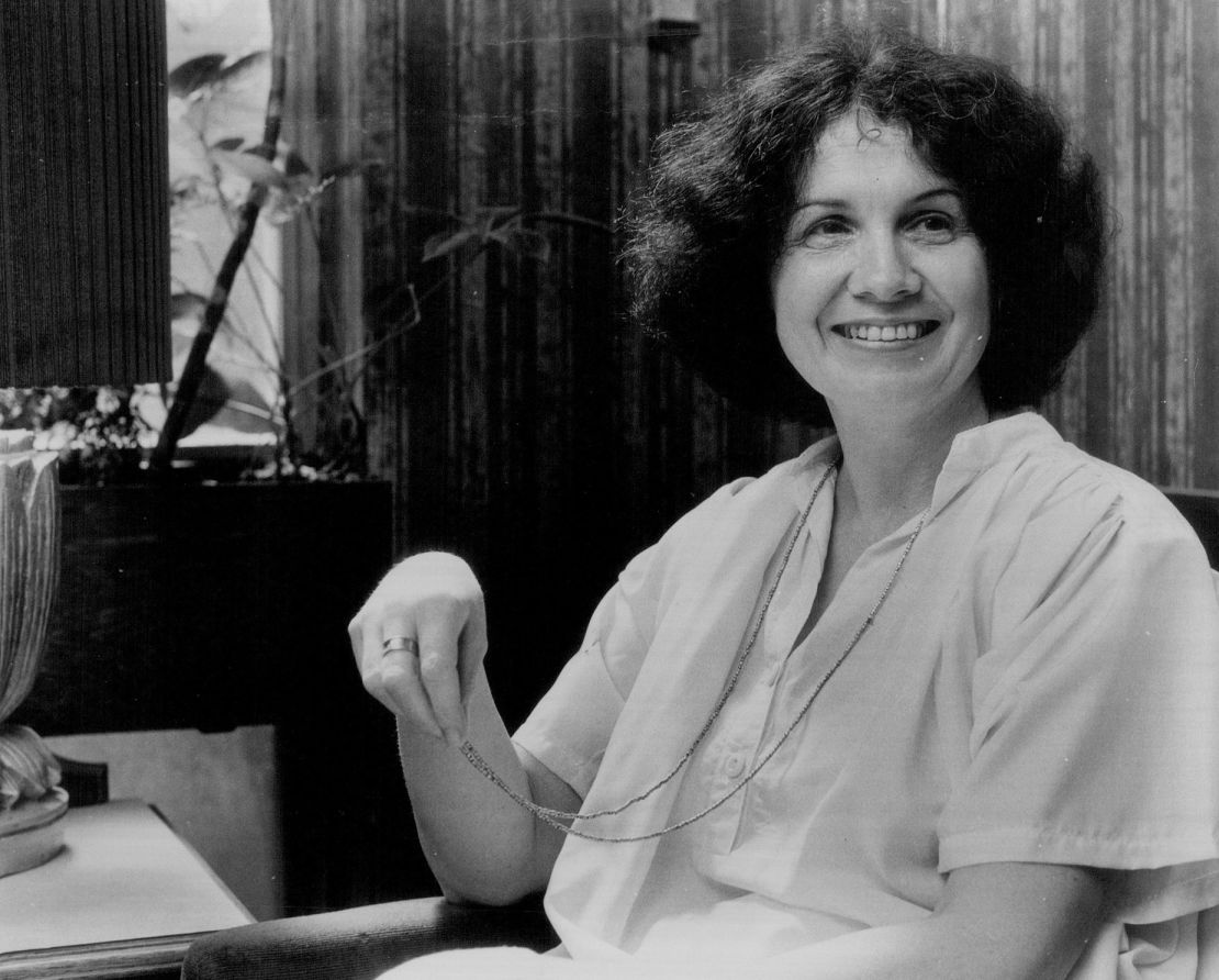 Seen above in 1979, Munro’s mainstream literary breakthrough came in 1968 with the publication of her debut short story collection, “Dance of the Happy Shades.” 