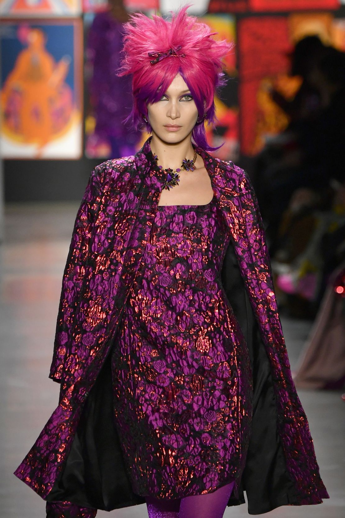 At the Anna Sui show in 2019, looks were completed with back-combed mullet wigs.
