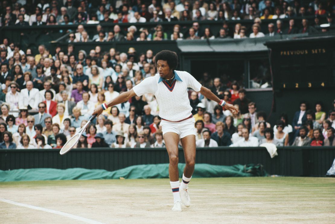 Ashe won the Wimbledon title in 1975.