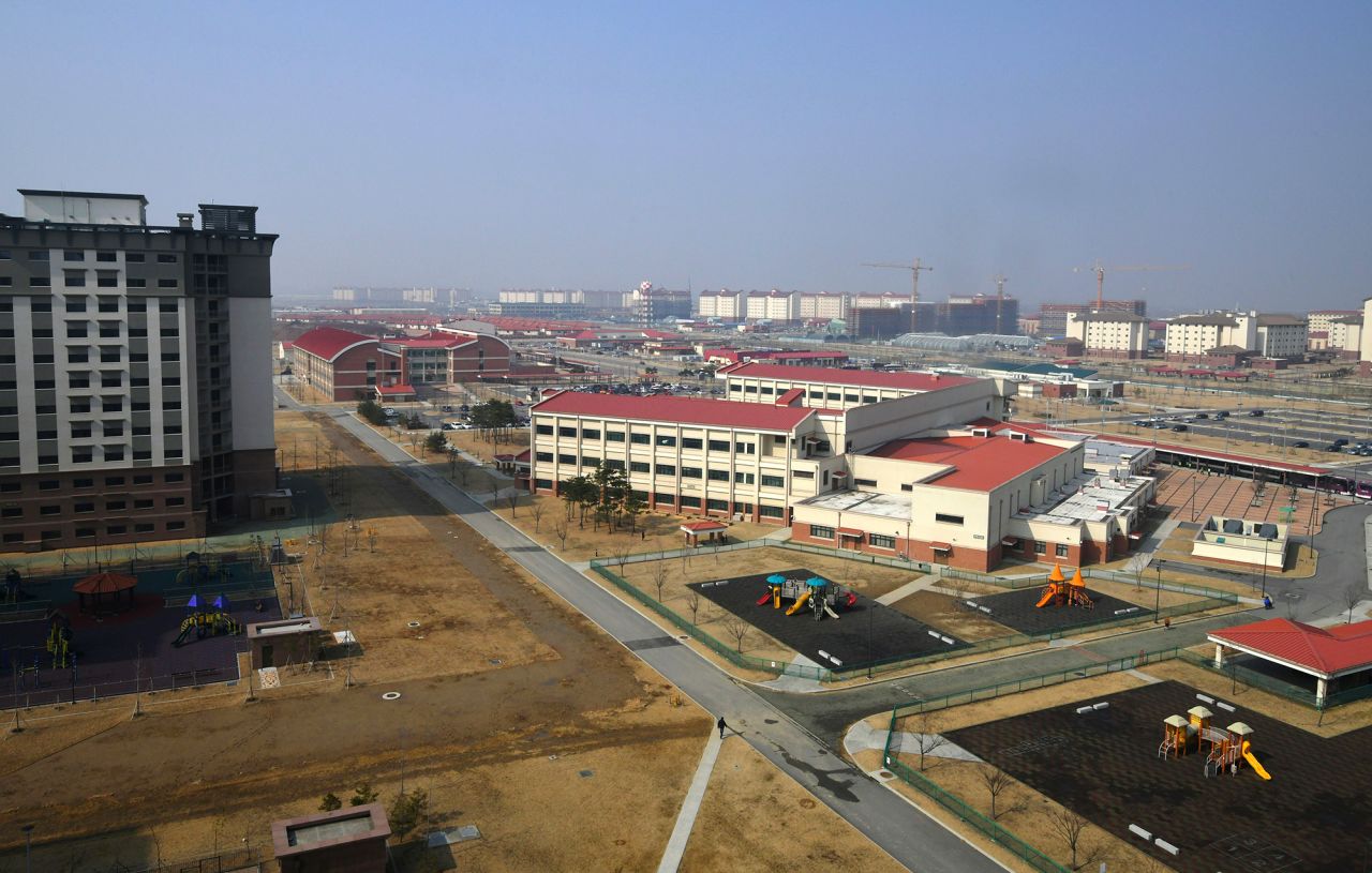 A general view of US Camp Humphreys in Pyeongtaek, South Korea, on February 21, 2019.