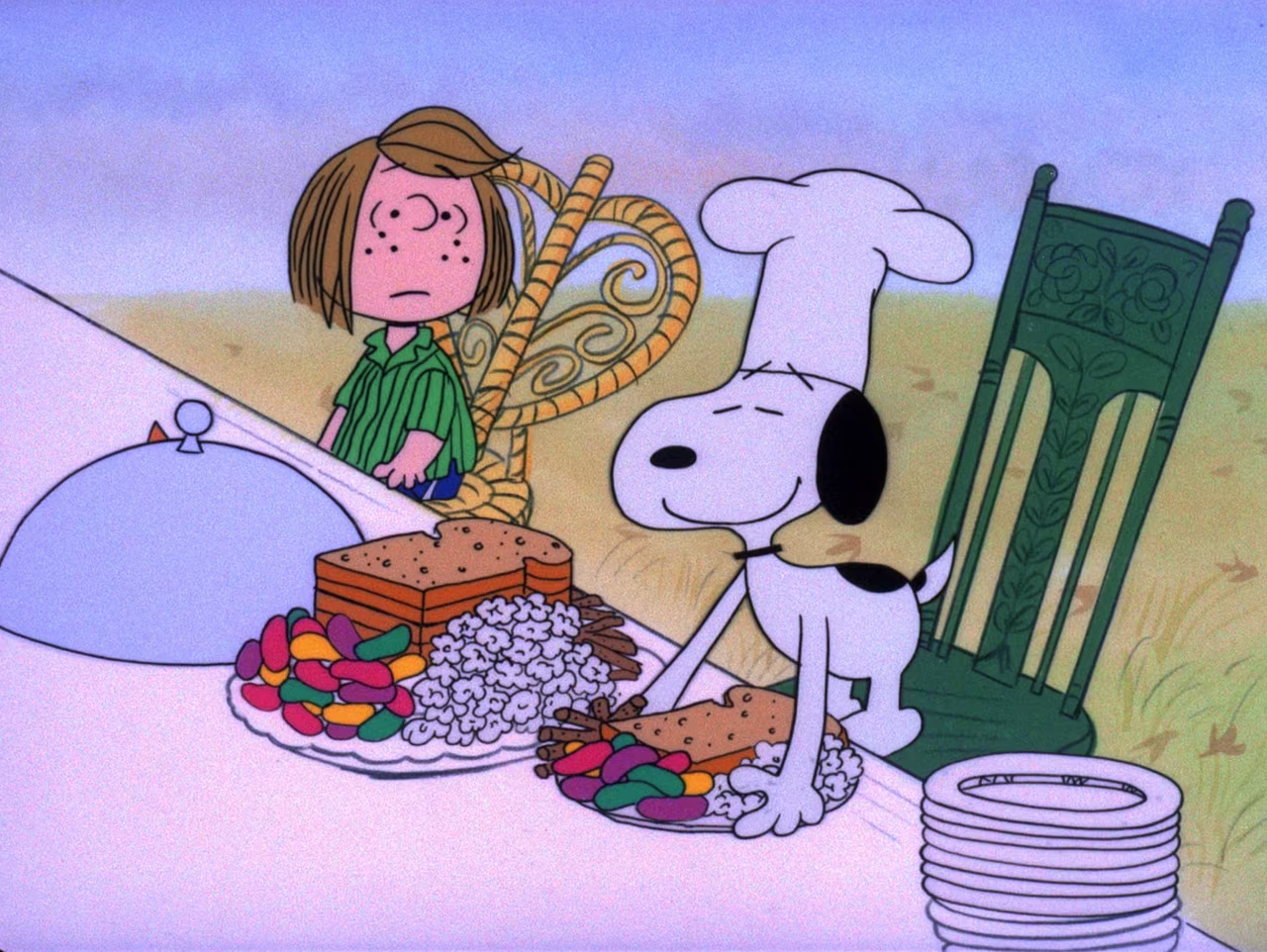 Snoopy is seen in a still from "A Charlie Brown Thanksgiving".