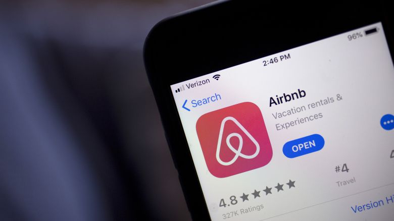 The Airbnb Inc. application is displayed in the App Store on an Apple Inc. iPhone in an arranged photograph taken in Arlington, Virginia, U.S., on Friday, March 8, 2019.
