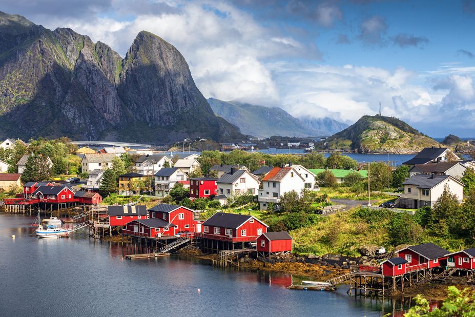 <strong>7. Norway:</strong> No. 7 Norway rounds out the five Nordic countries in the top 10. Pictured: Reine fishing village on Lofoten Islands