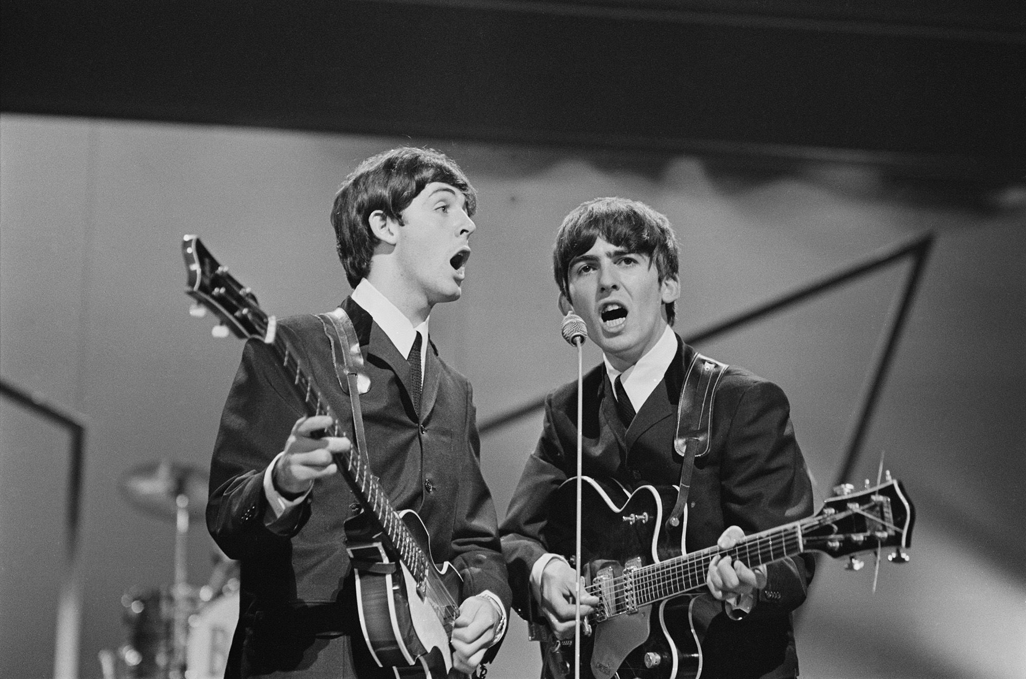 Paul McCartney played the distinctive bass guitar during The Beatles' early success.
