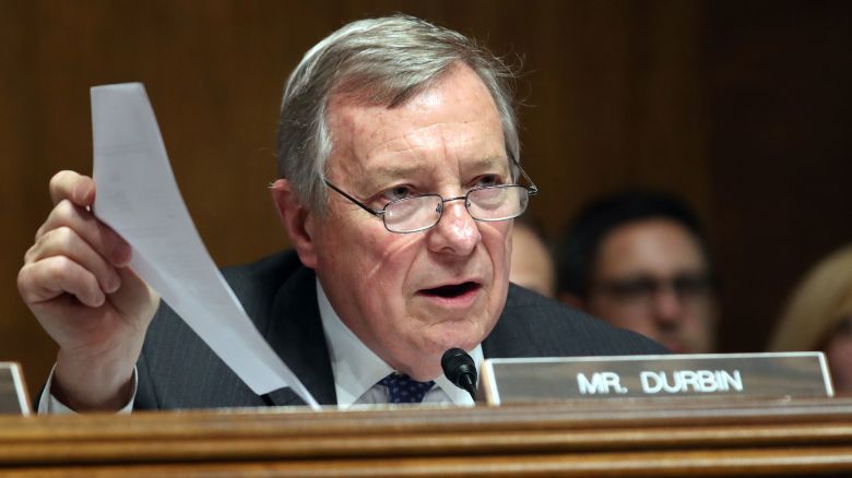 Sen. Dick Durbin (D-IL) during a Senate Judiciary Committee hearing May 1, 2019, in Washington, DC.