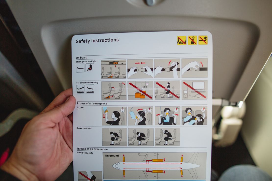 Airlines communicate safety messages via safety cards, videos and demonstrations