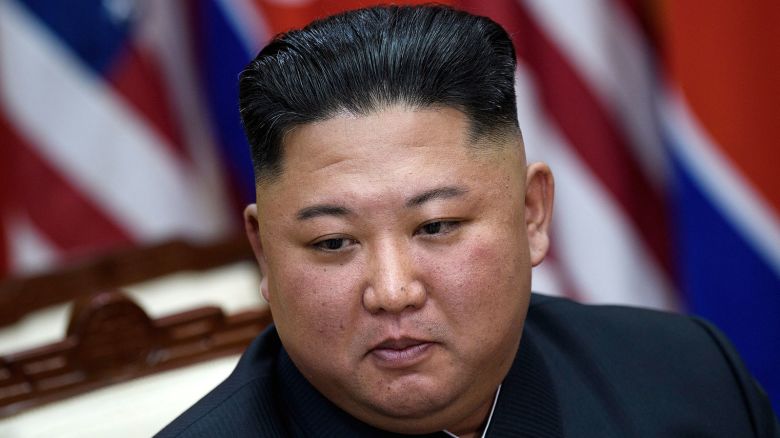 North Korea's leader Kim Jong Un before a meeting with US President Donald Trump on the south side of the Military Demarcation Line that divides North and South Korea, in the Joint Security Area (JSA) of Panmunjom in the Demilitarized zone (DMZ) on June 30, 2019.