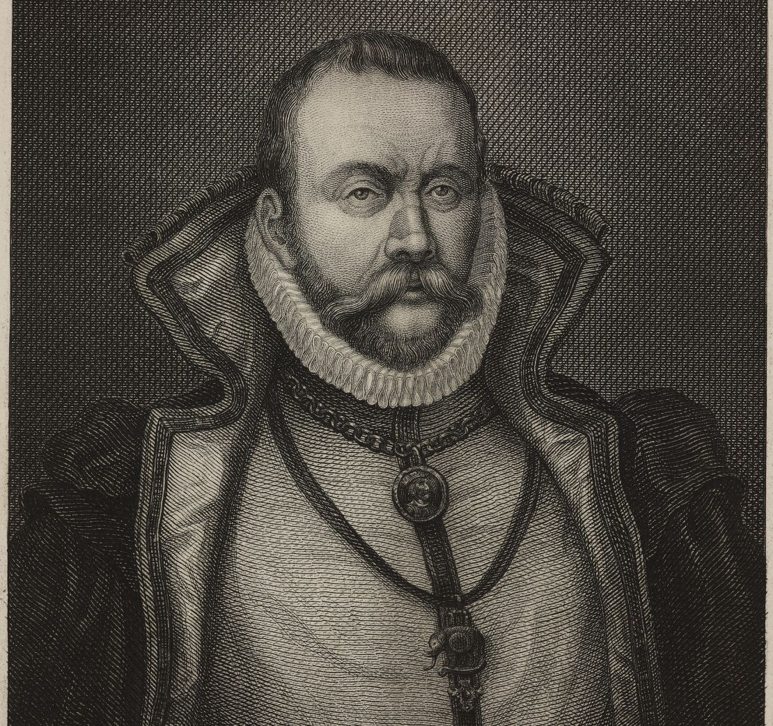 A portrait of Tycho Brahe shows the brass prosthetic nose that the astronomer wore after losing most of his nose in a duel.