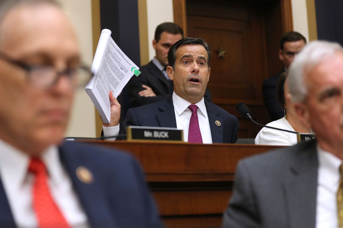 Rep. John Ratcliffe (R-TX) questions former Special Counsel Robert Mueller as he testifies before the House Judiciary Committee about his report on Russian interference in the 2016 presidential election in the Rayburn House Office Building July 24, 2019 in Washington, DC.