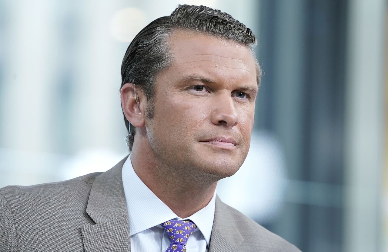 Fox anchor Pete Hegseth appears during an interview on "FOX & Friends" at Fox News Channel Studios in New York, in August 2019.