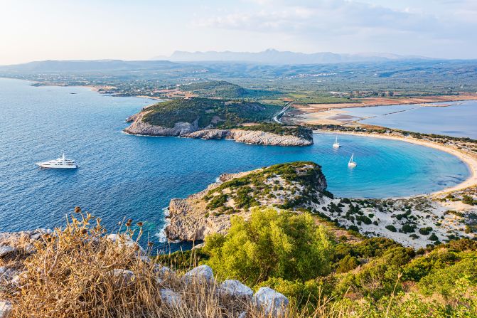 <strong>Beach day: </strong>The horseshoe-shaped Voidokilia Beach is a can't-miss in the area.