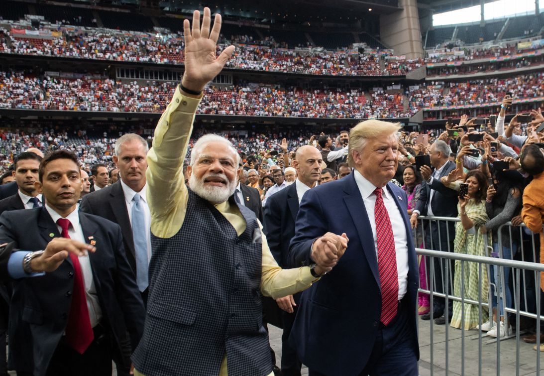 US President Donald Trump and Indian Prime Minister Narendra Modi attend the