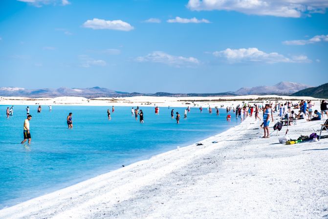 <strong>Swimming is allowed:</strong> People are permitted to swim in the lake, and many do, but opinions on how to best protect this geologically important body of water from these visitors are mixed.