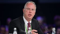 Direct Investment Fund CEO Kirill Dmitriev attends a panel discussion as part of the Artificial Intelligence Journey (AIJ) forum, in Moscow on November 9, 2019. (Photo by Sergei GUNEYEV / Sputnik / AFP) (Photo by SERGEI GUNEYEV/Sputnik/AFP via Getty Images)