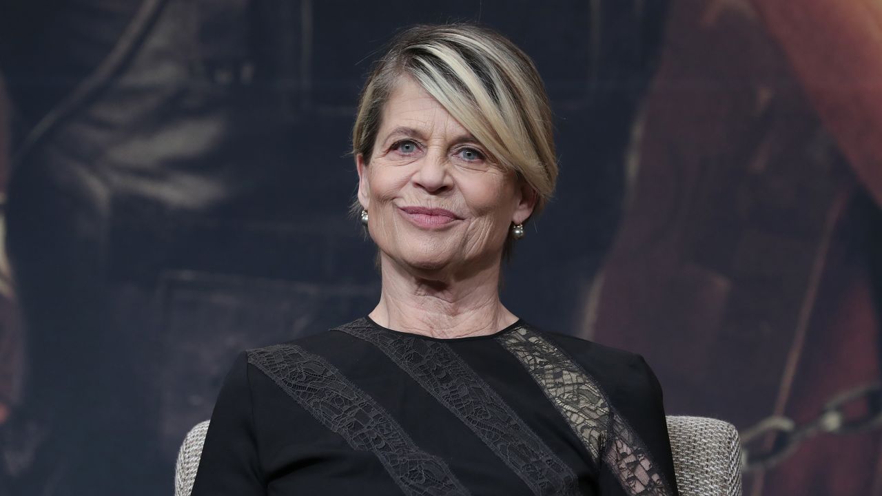 Linda Hamilton attends during a press conference for 'Terminator: Dark Fate' on October 21, 2019 in Seoul, South Korea. The film will open on October 30, in South Korea.