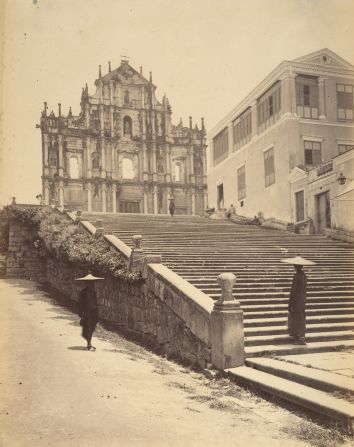 <strong>Seeing history:</strong> The most famous tourist attraction in Macao is the ruin of St Paul's Church, pictured here in the 19th century.