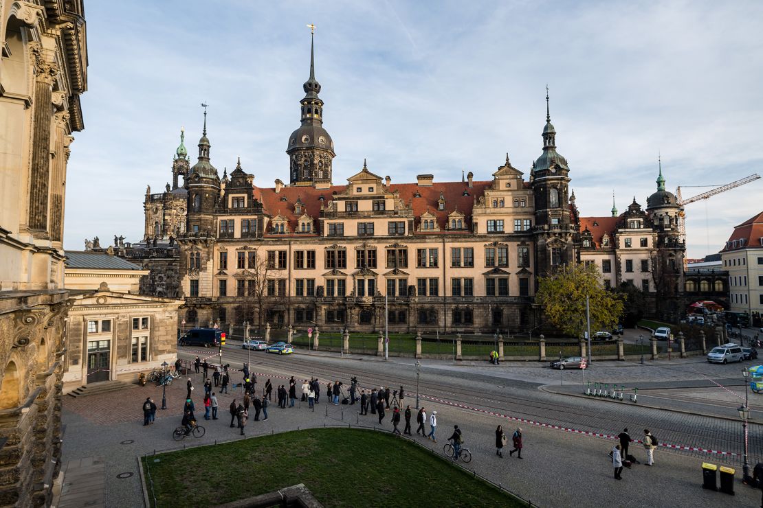 Dresden Castle houses the Gruenes Gewoelbe (Green Vault) collection of treasures.