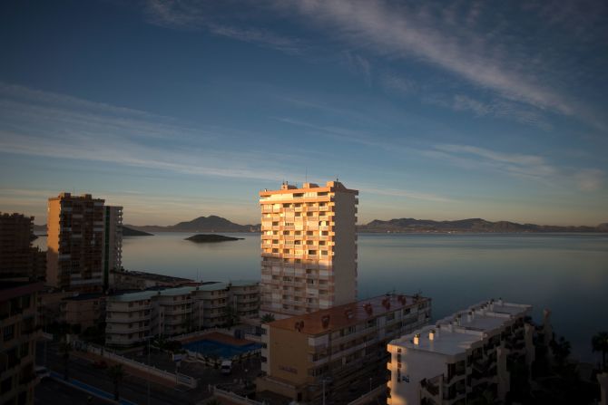 Mar Menor, Europe’s largest saltwater lagoon, is located in the region of Murcia, southeast Spain.