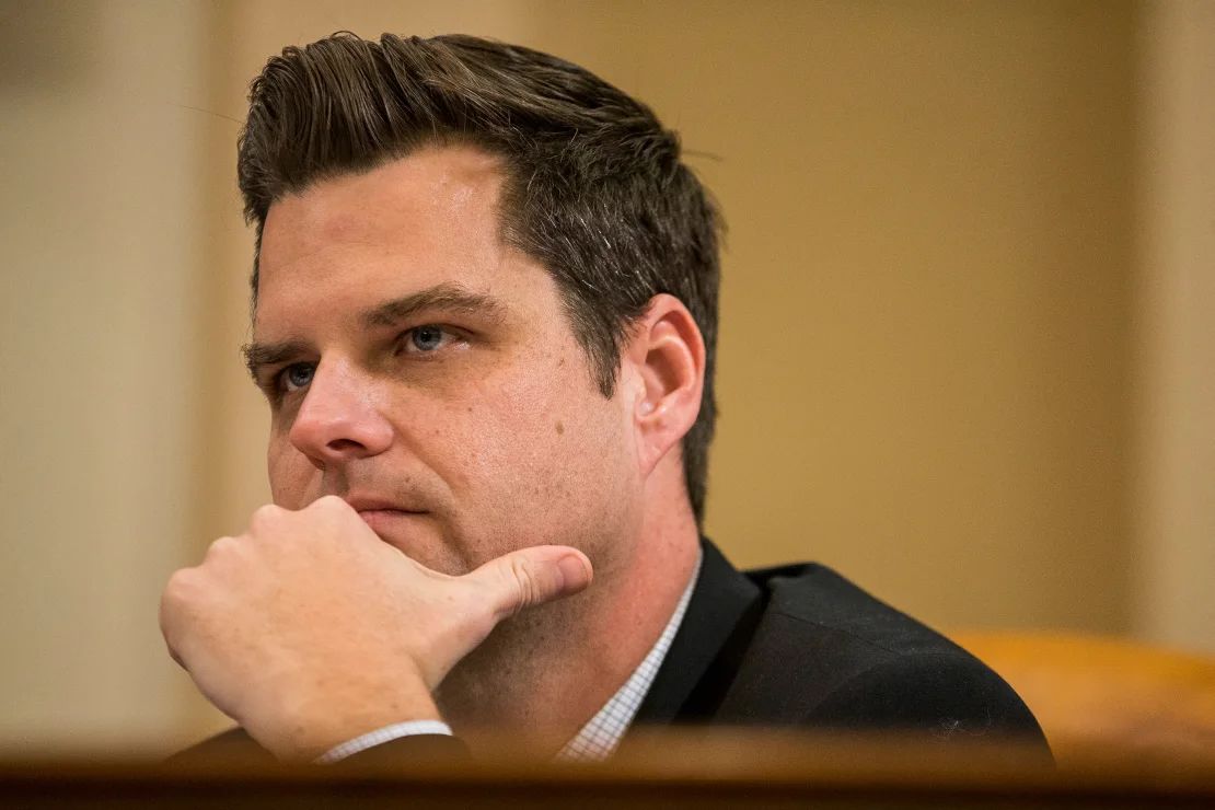 El representante Matt Gaetz asiste a una audiencia de la Comisión Judicial de la Cámara de Representantes en la ciudad de Washington, en diciembre de 2019. 