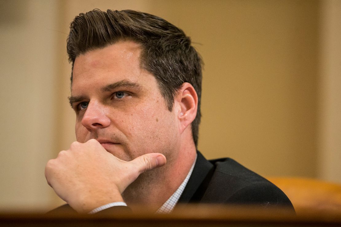 Rep. Matt Gaetz attends a House Judiciary Committee hearing in Washington, DC in December 2019.