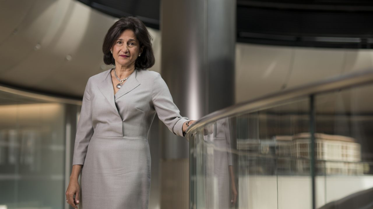 Minouche Shafik poses for a photograph following a Bloomberg Television interview in London, U.K., on Monday, Sept. 2, 2019. Photographer: Jason Alden/Bloomberg via Getty Images