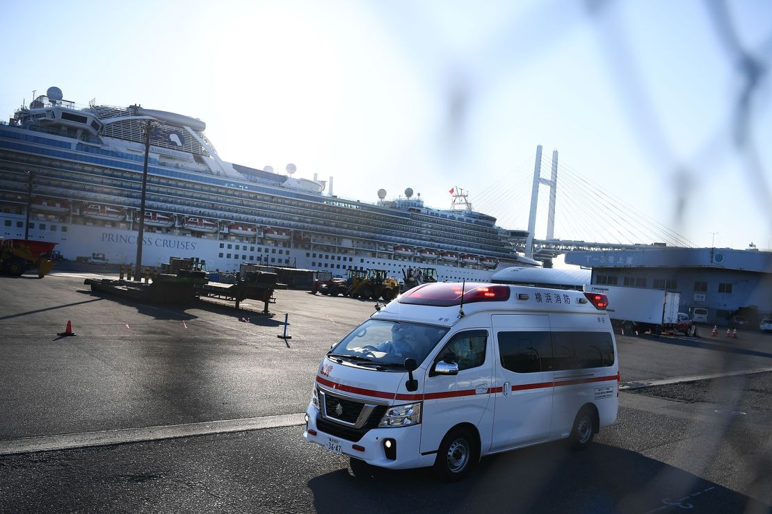 Ship medical teams work with the captain and local coastguard and health authorities to offload sick passengers, as happened with the Diamond Princess moored in Yokohama, Japan, in February 2020.