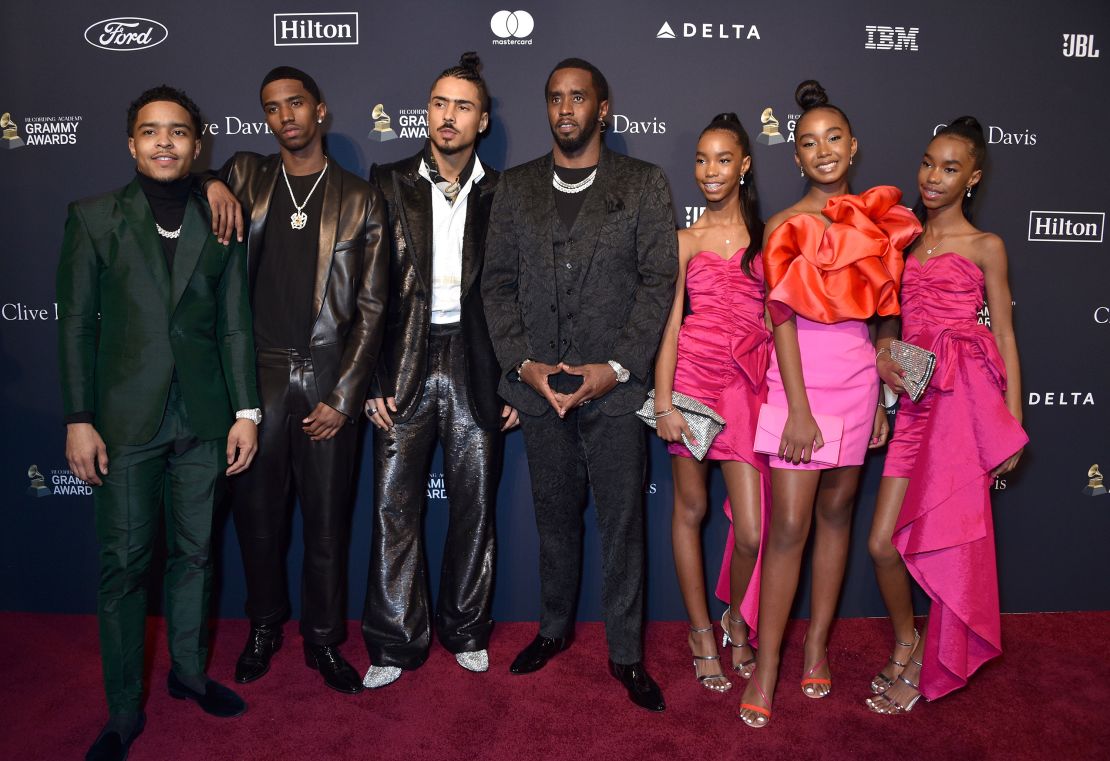 (L-R) Justin Dior Combs, Christian Casey Combs, Quincy Taylor Brown, Sean 