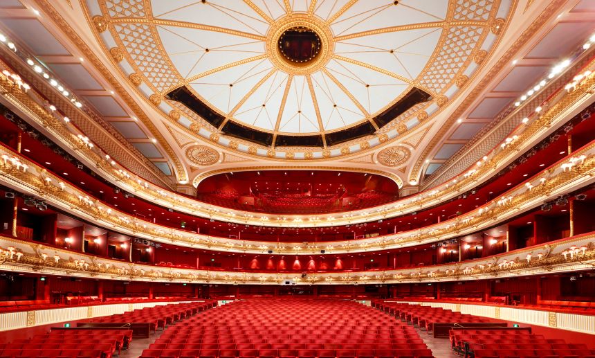 A view from the stage of the Auditorium of the Royal Opera House.