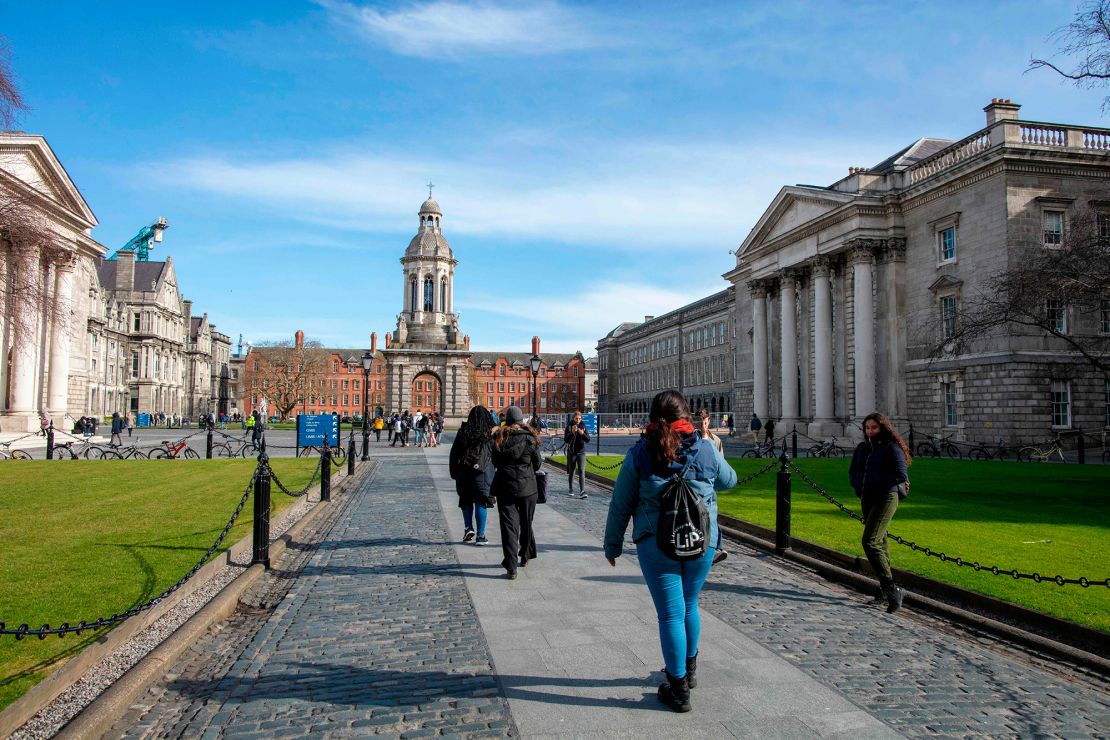 The grounds of Trinity College Dublin, where a majority of the student body is female.