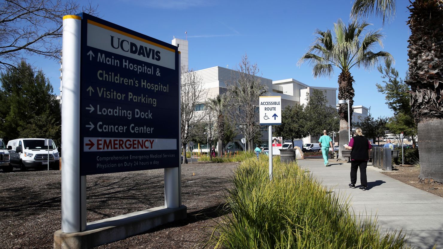 A view of UC Davis Medical Center in Sacramento, California, on February 27, 2020.
