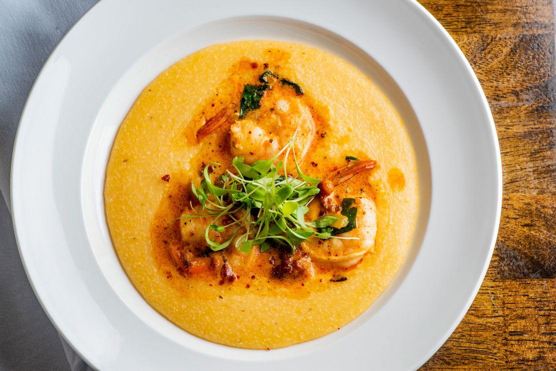 Grits, with shrimp.