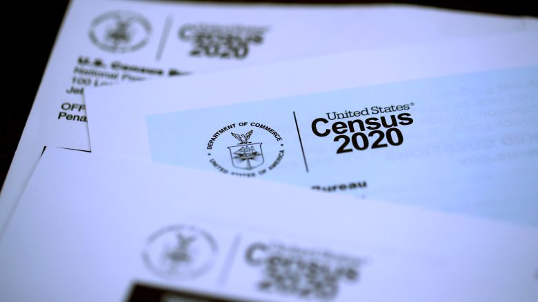  The U.S. Census logo appears on census materials received in the mail with an invitation to fill out census information online on March 19, 2020 in San Anselmo, California. The U.S. Census Bureau announced that it has suspended census field operations for the next two weeks over concerns of the census workers and their public interactions amid the global coronavirus pandemic.