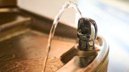 Public faucet with drinking water.