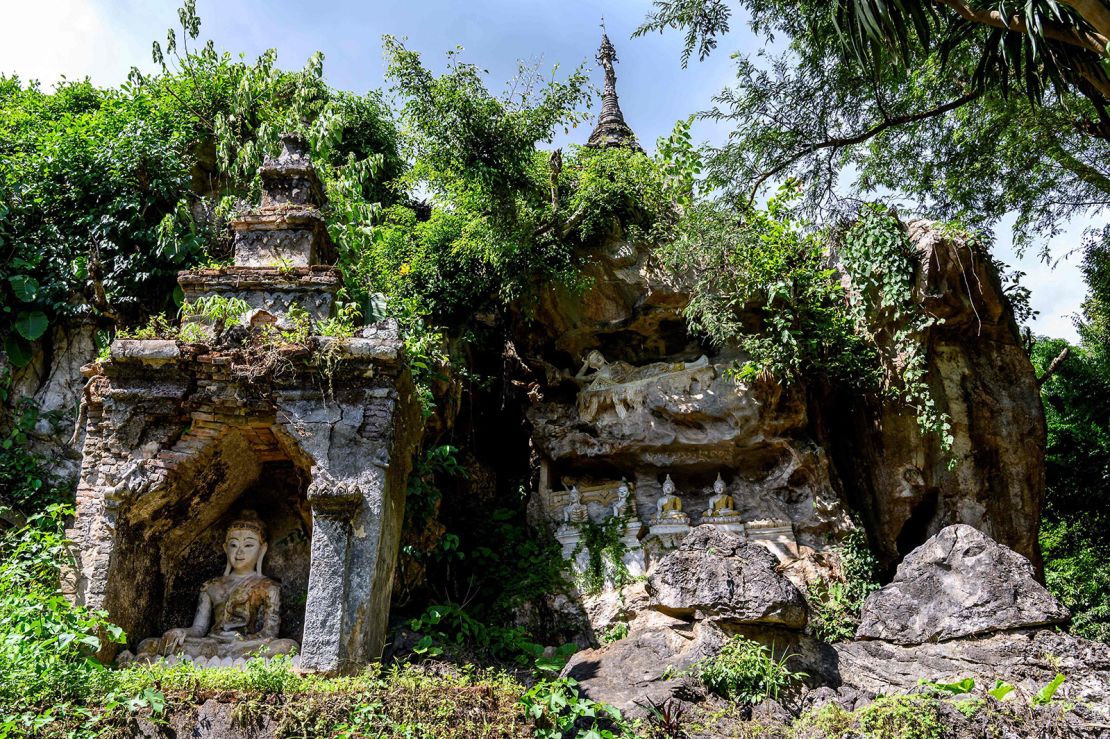 A Buddhist shrine next to the entrance of the Chiang Dao caves complex, which stretches more than 10km and contains shrines, statues and Buddha images.