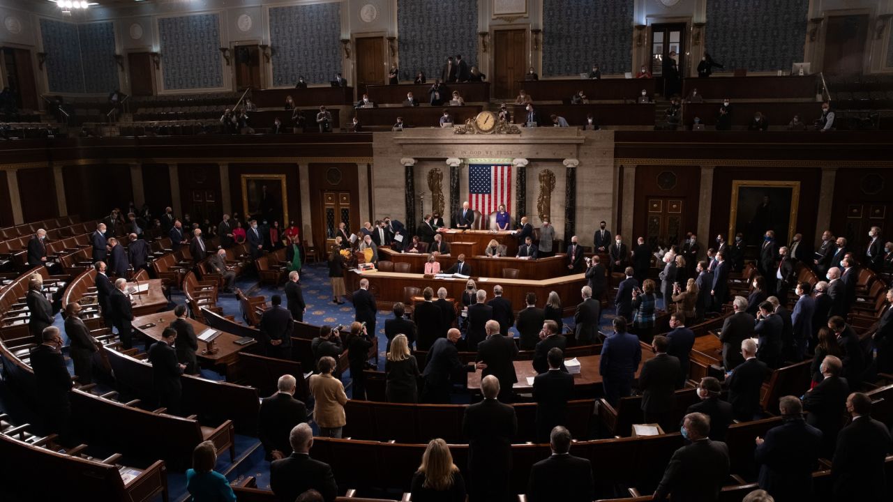 The House floor convenes before a joint session of the House and Senate convenes to count the Electoral College votes cast in November's election, at the Capitol in Washington, Wednesday, Jan. 6, 2021.