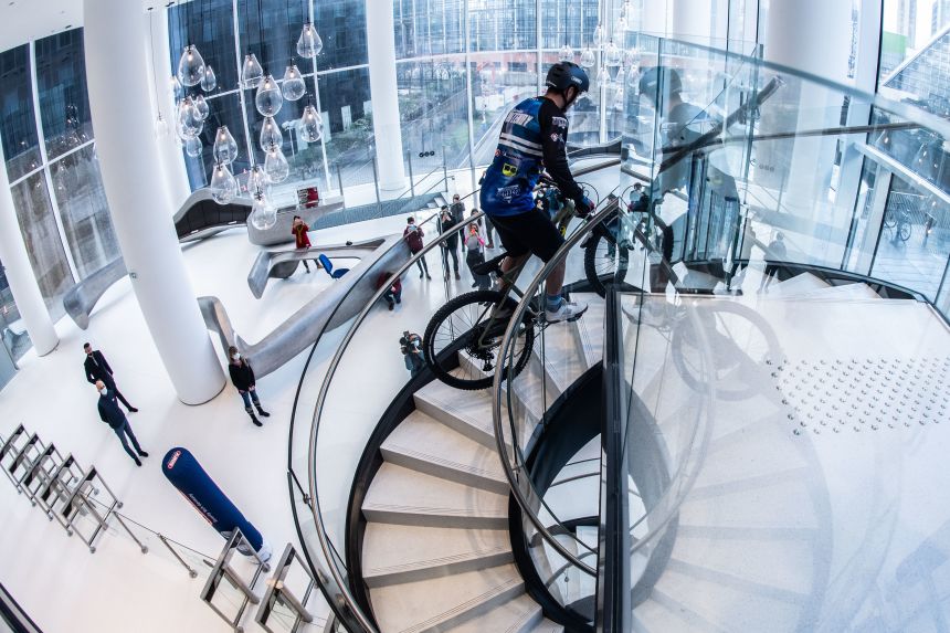 Aurélien Fontenoy takes on the Trinity Tower on January 17, 2021.